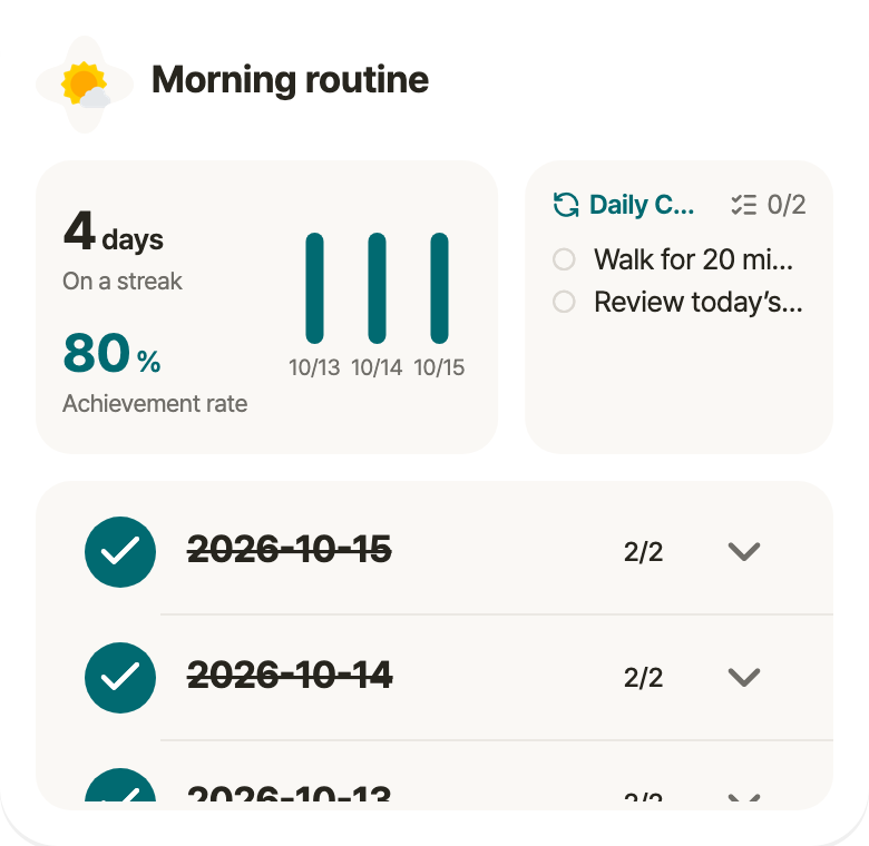 Routine · Morning routine