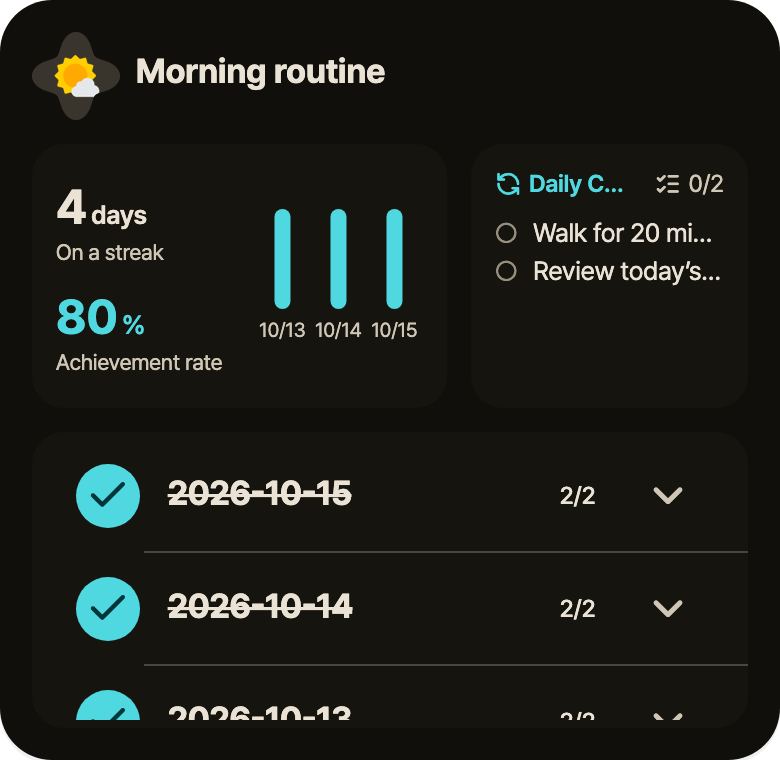 Routine · Morning routine
