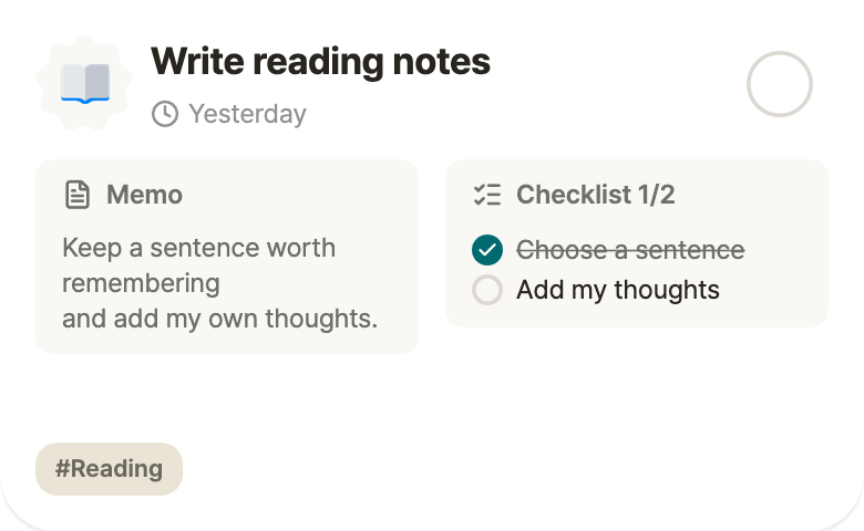 To-do · Write reading notes